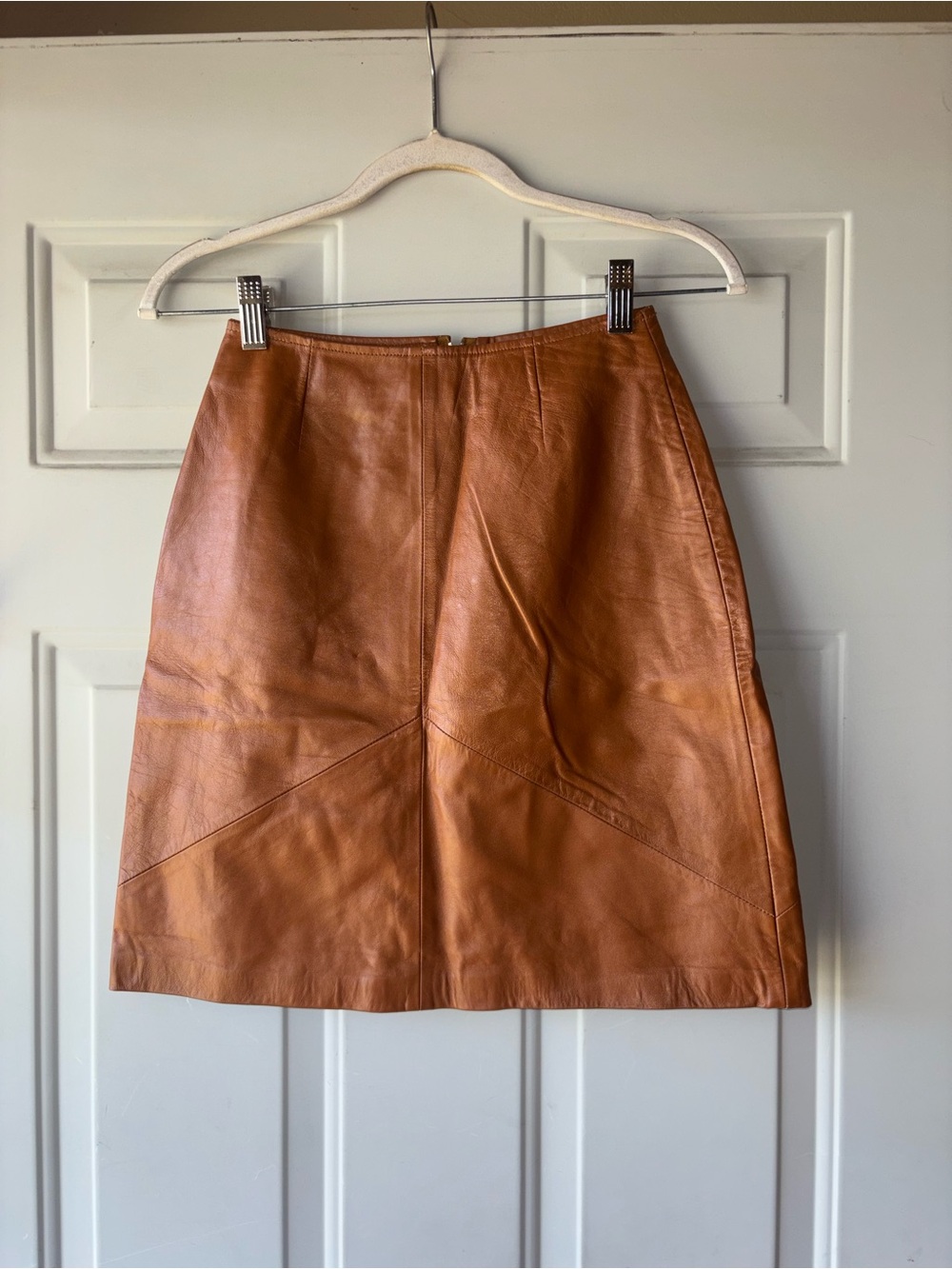 Elements by Vakko brown lamb leather mini skirt size 2